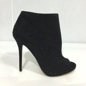 Kurt Keiger Black Giddy Embellished Open Toe 120mm Stiletto Heel Boots
